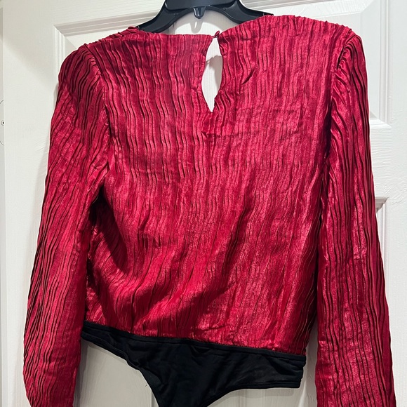Red Billowy Bodysuit - Picture 2 of 5